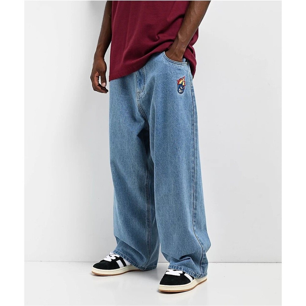 Adam Bomb Prime Blue Baggy Jeans Wide Leg‎ Denim Skater Y2K VTG - NEW